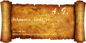 Adamecz Iván névjegykártya