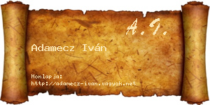 Adamecz Iván névjegykártya